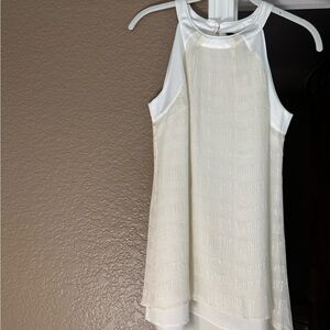 White House Black Market Ivory Sleeveless Tank Top
